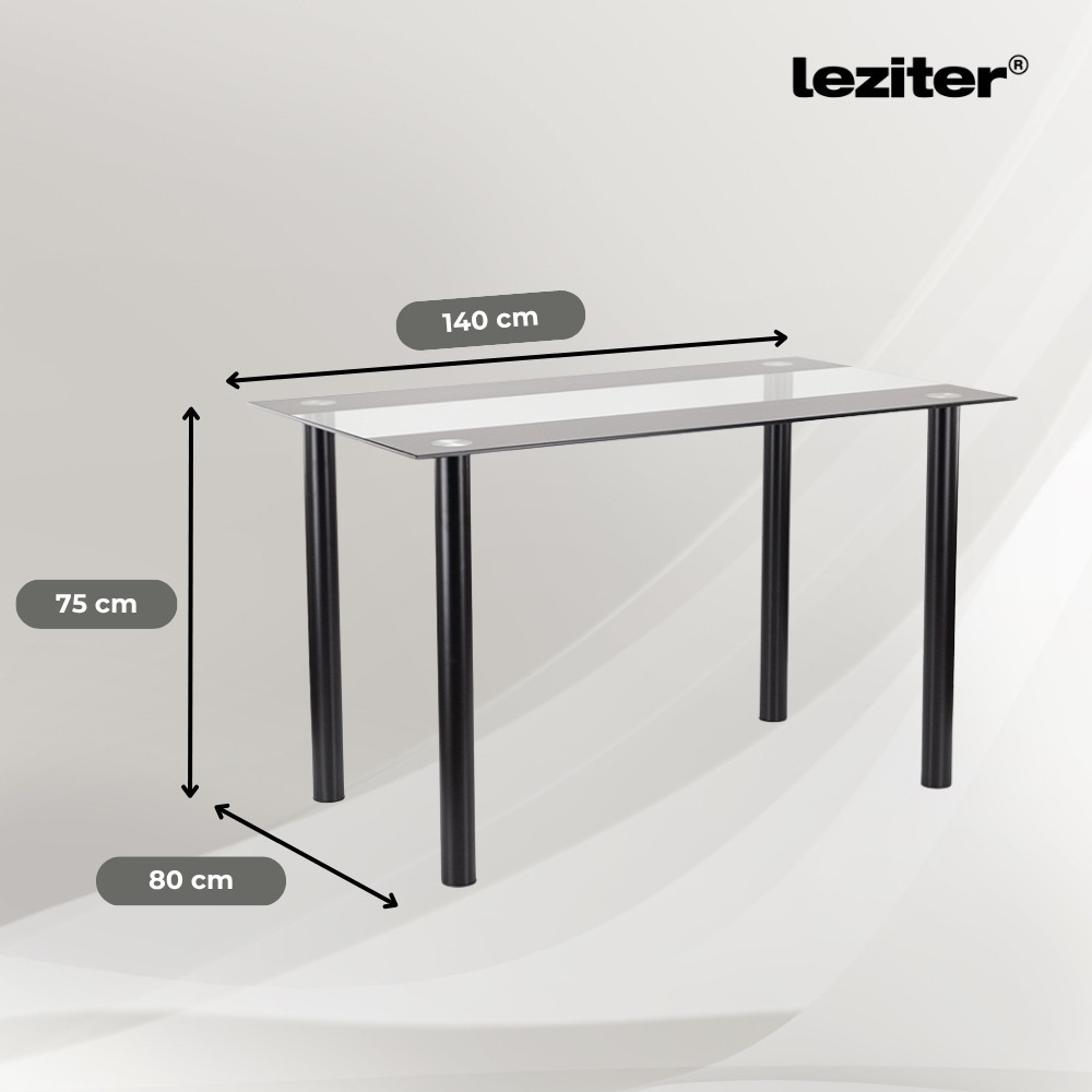 Leziter Set de masă Denton 4 1 gri-negru Mobalis Homvera