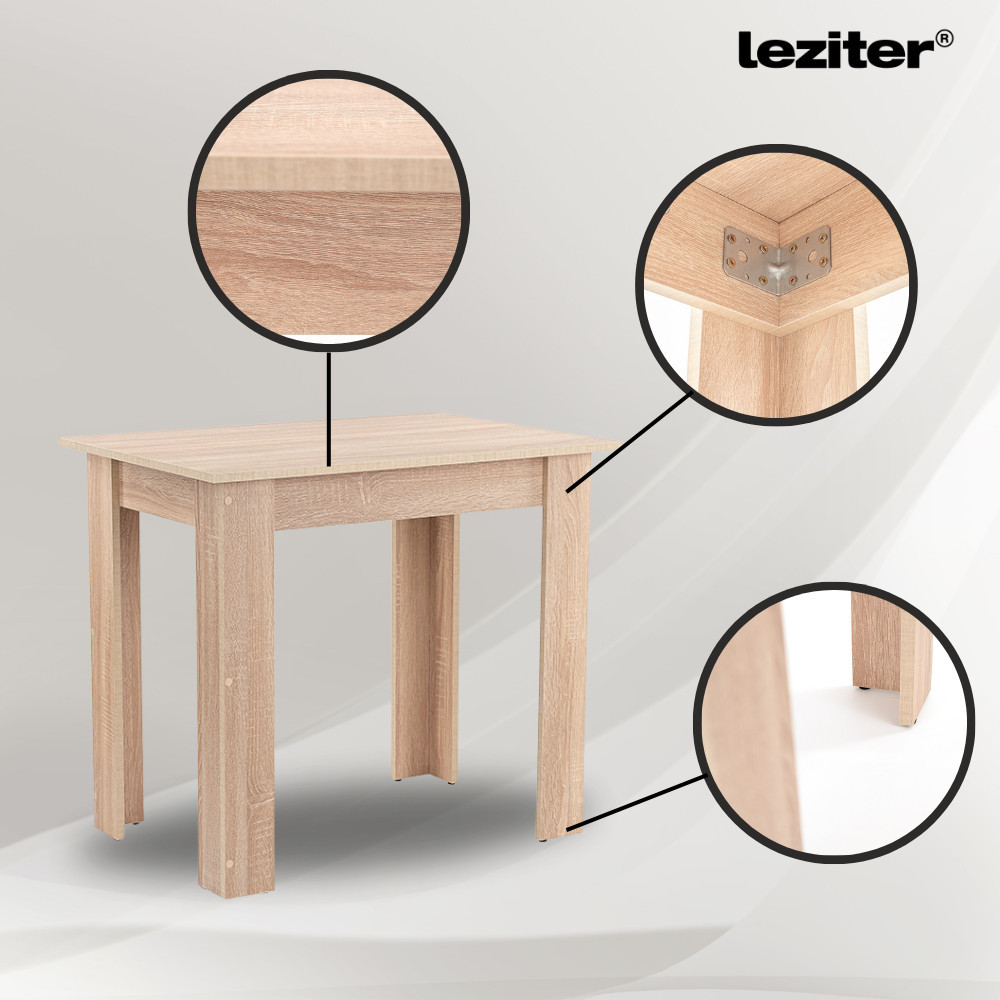 Leziter Set de masă Leon 4 1 stejar Sonoma-bej Mobalis Homvera