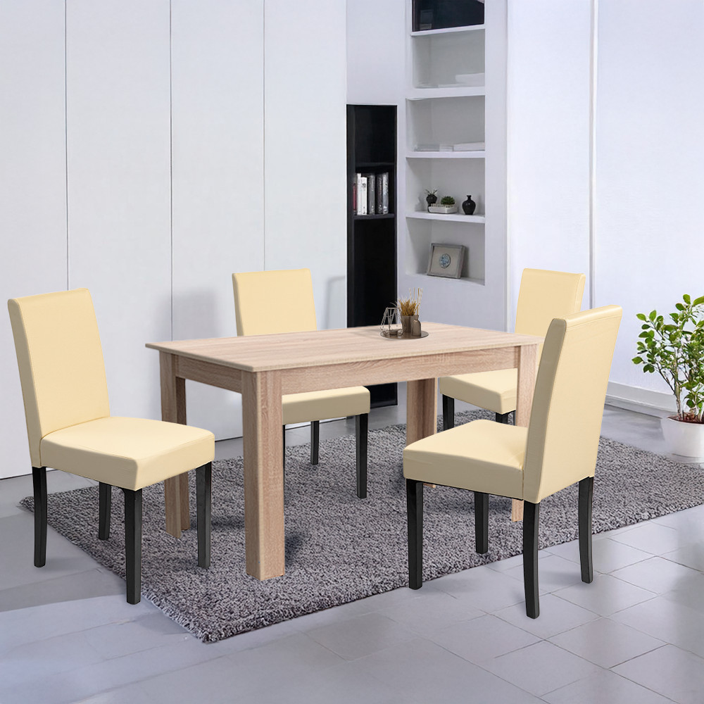 Leziter Set de masă Leon 4 1 stejar Sonoma-bej Mobalis Homvera