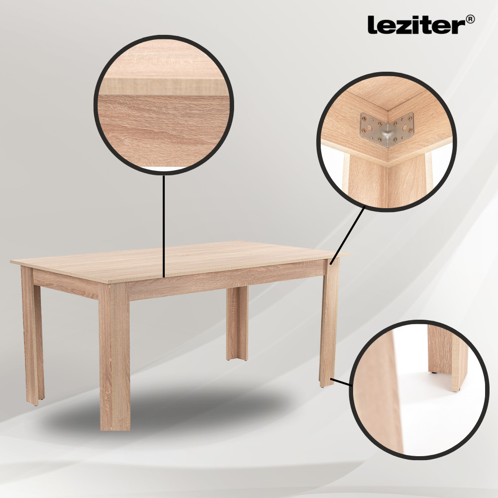 Leziter Set de masă Leon 4 1 stejar Sonoma-bej Mobalis Homvera
