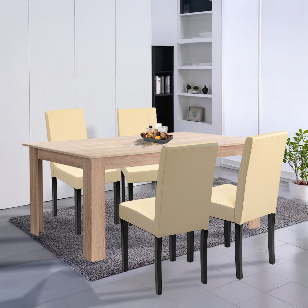 Leziter Set de masă Leon 4 1 stejar Sonoma-bej Mobalis Homvera