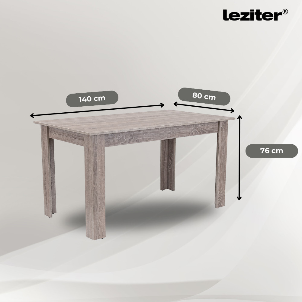 Leziter Set de masă Leon 4 1 stejar York-bej Mobalis Homvera