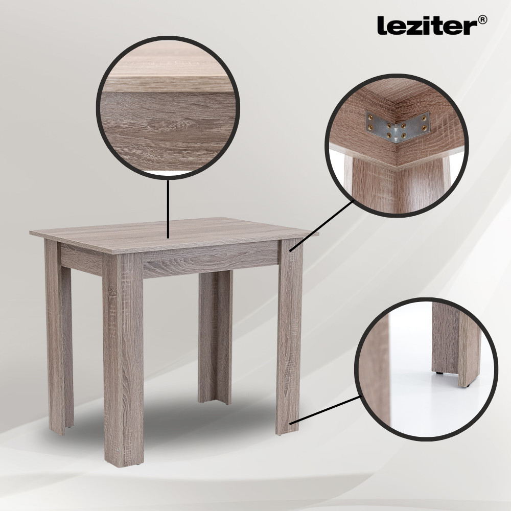 Leziter Set de masă Leon 4 1 stejar York-bej Mobalis Homvera