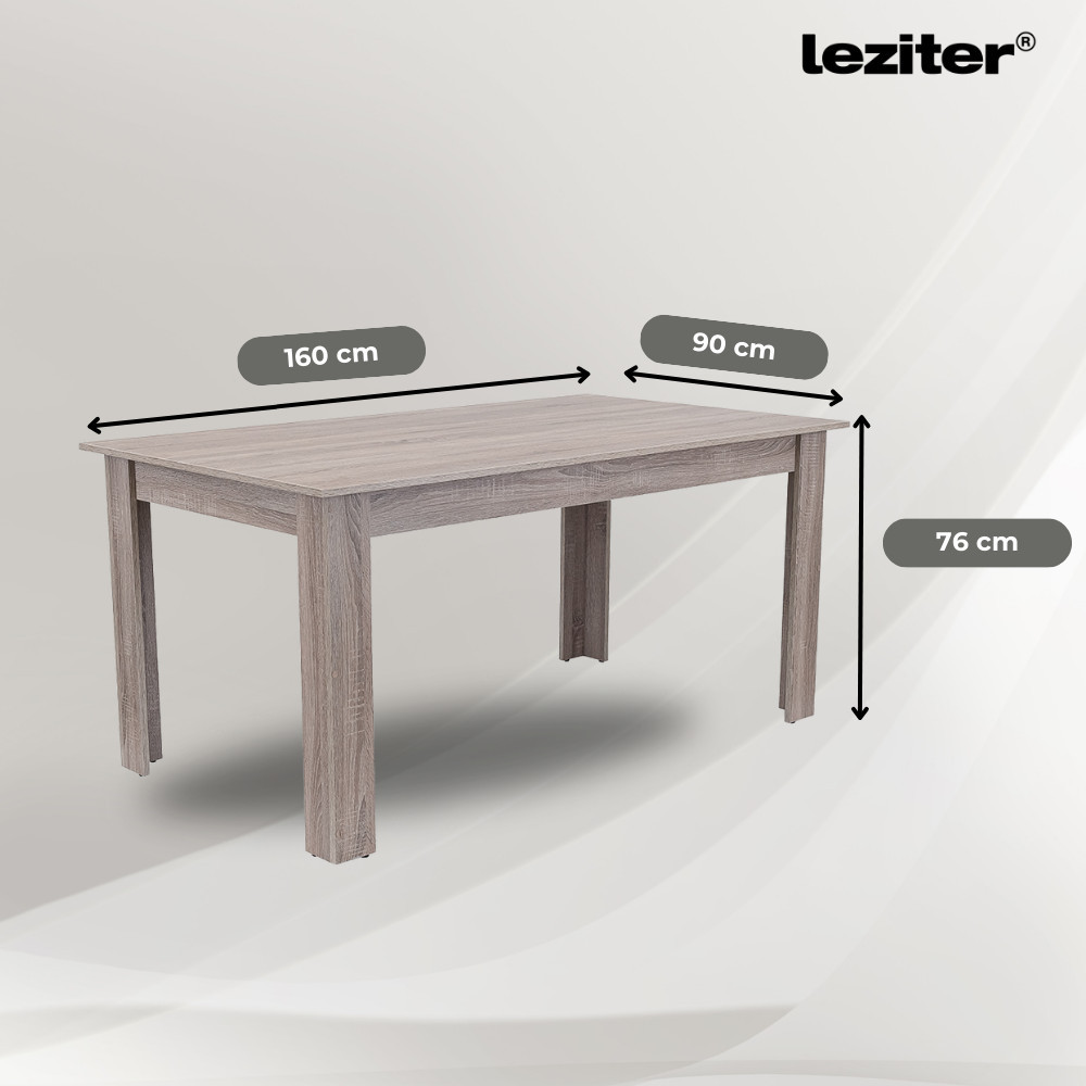 Leziter Set de masă Leon 6 1 stejar York-bej Mobalis Homvera