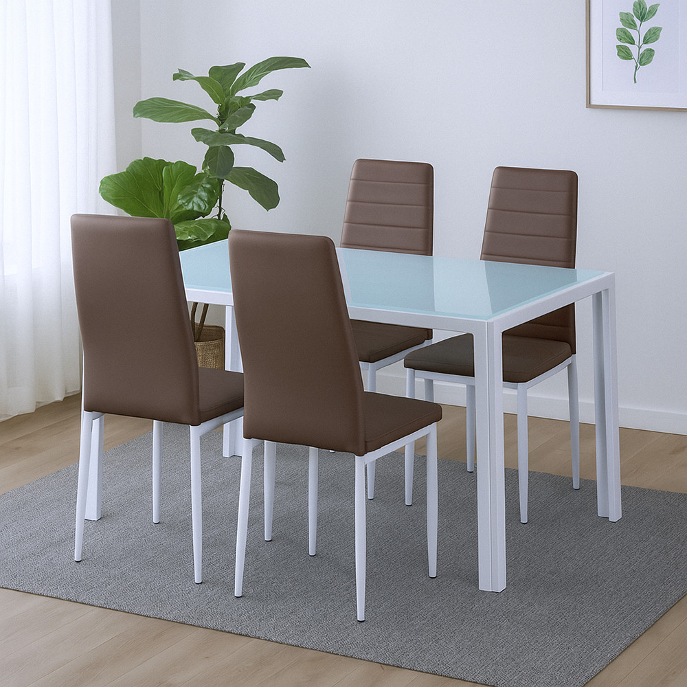 Leziter Set de masă Liana 4 1 maro Mobalis Homvera