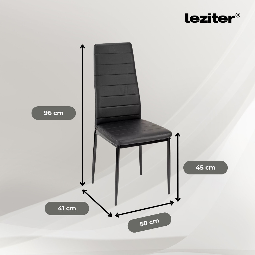 Leziter Set de masă Liana 4 1 negru Mobalis Homvera