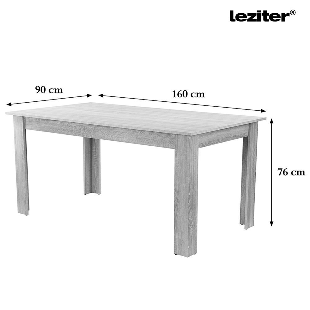 Leziter Set de masă Lola 4 1 alb-stejar York Mobalis Homvera