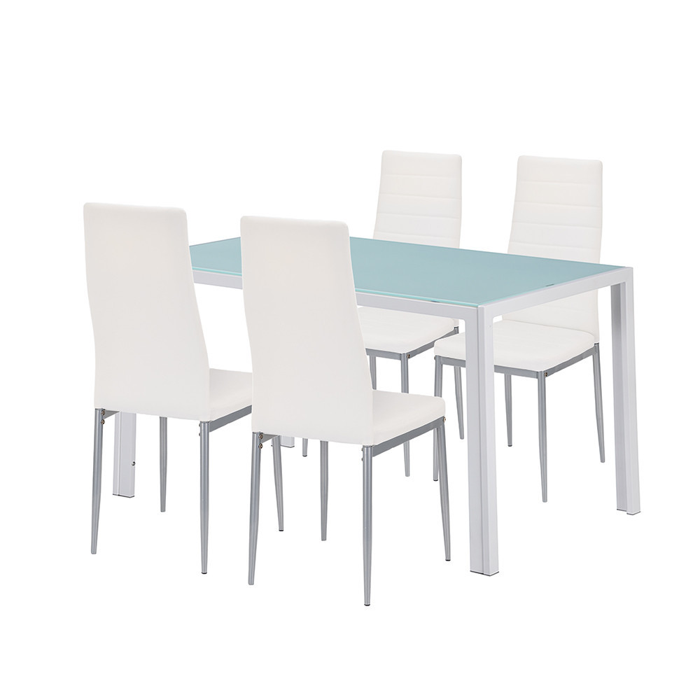 Leziter Set de masă Mabel 4 1 alb-gri Mobalis Homvera