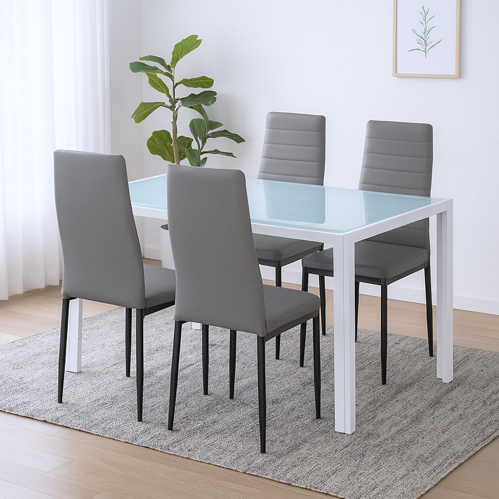 Leziter Set de masă Mabel 4 1 gri-negru Mobalis Homvera