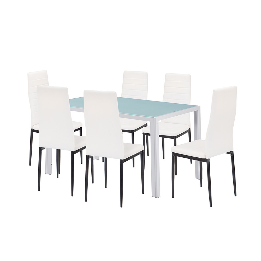 Leziter Set de masă Mabel 6 1 alb-negru Mobalis Homvera