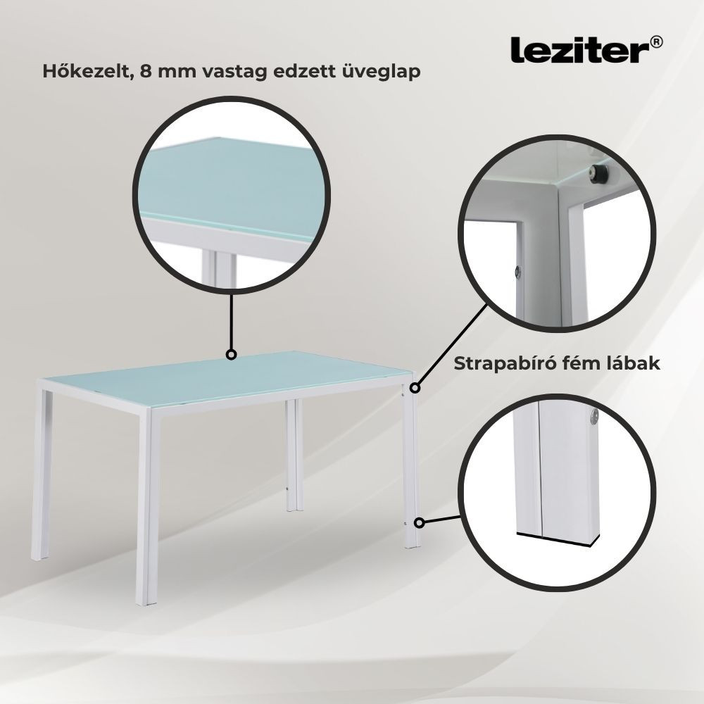 Leziter Set de masă Mabel 6 1 alb-negru Mobalis Homvera