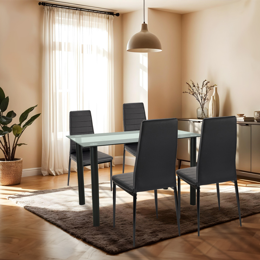 Leziter Set de masă Mezza 4 în 1 negru-negru Mobalis Homvera