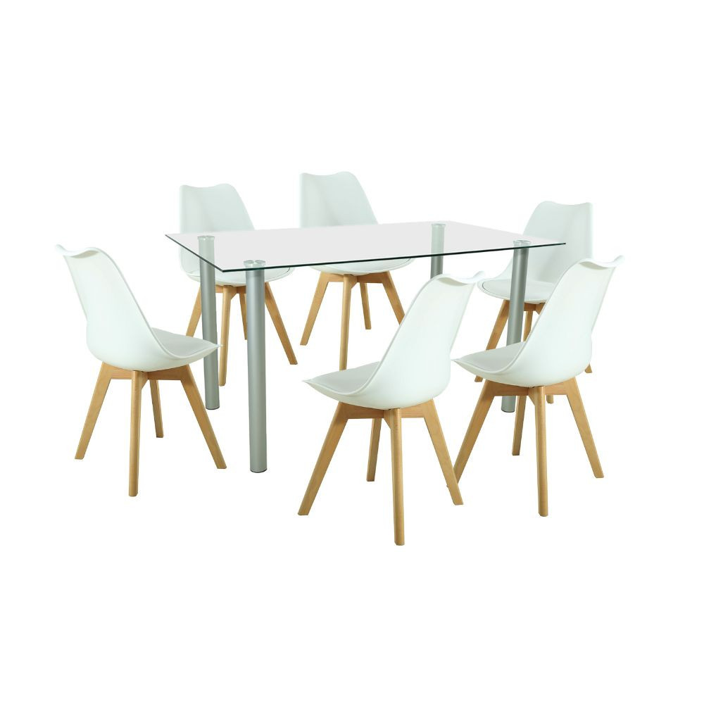 Leziter Set de masă Midori 6 1 alb Mobalis Homvera