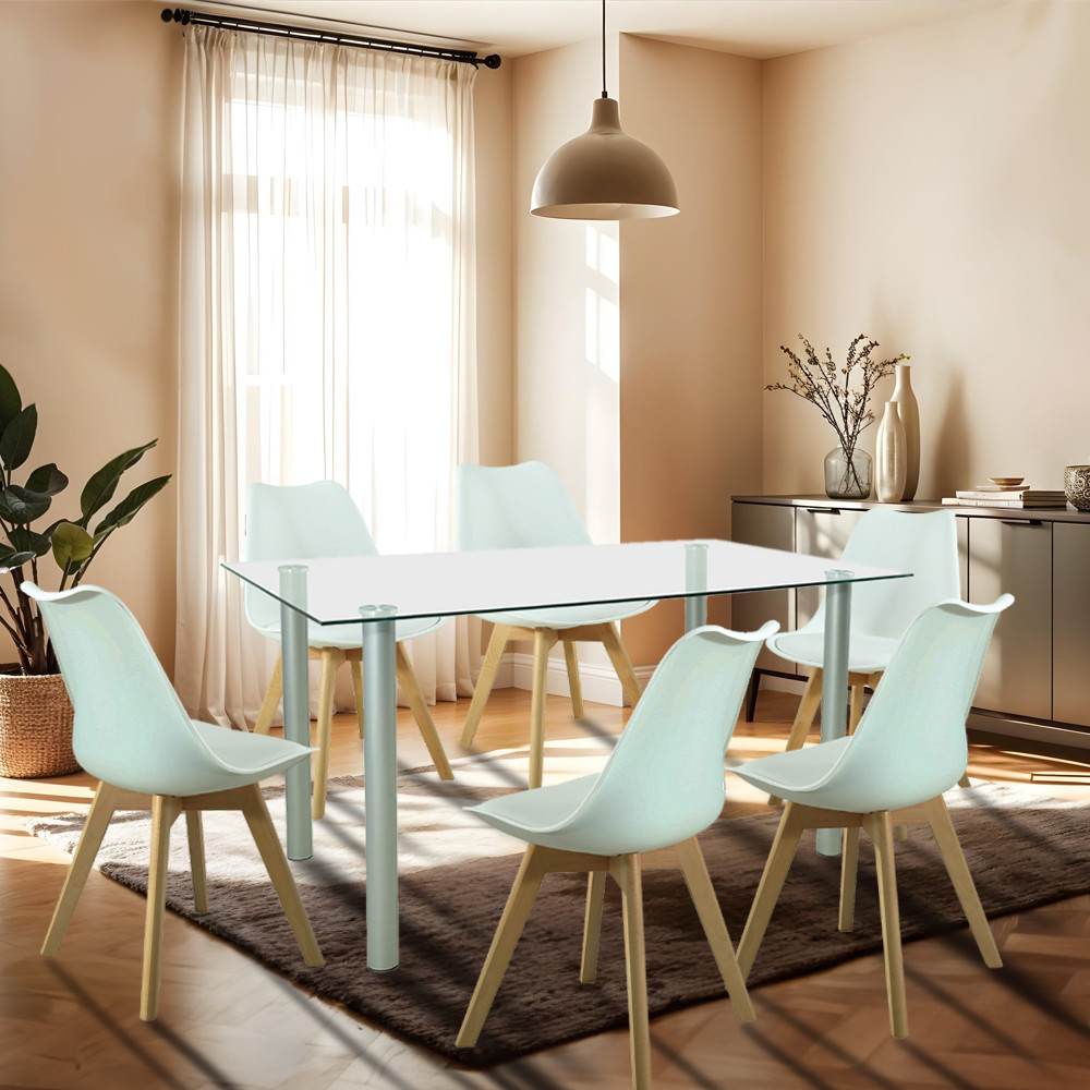 Leziter Set de masă Midori 6 1 alb Mobalis Homvera