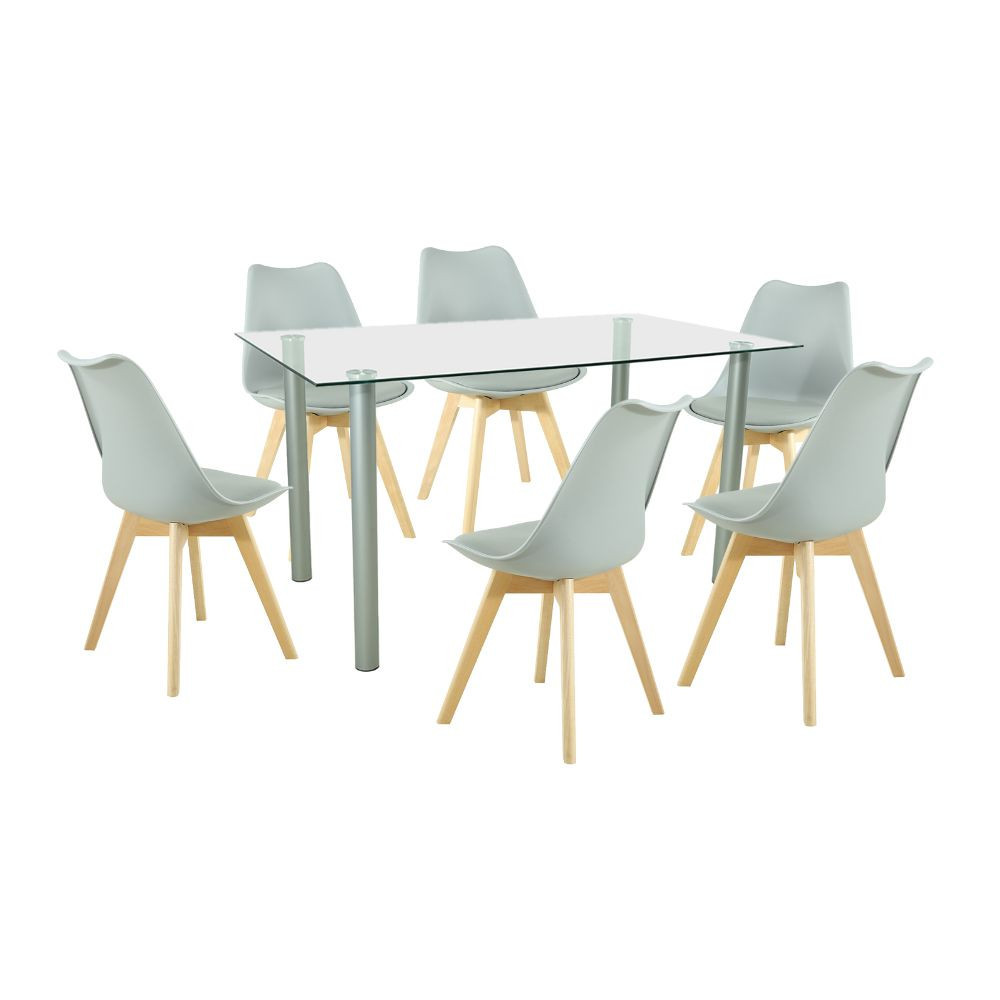 Leziter Set de masă Midori 6 1 gri Mobalis Homvera