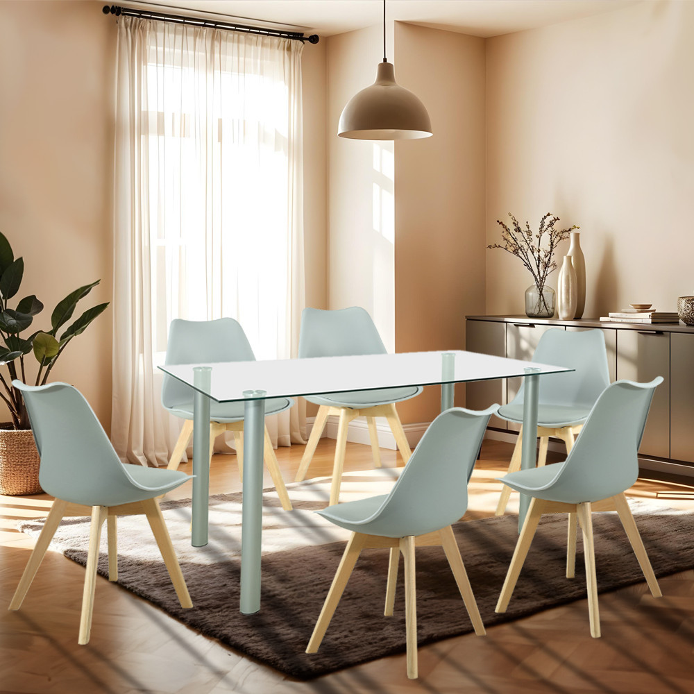 Leziter Set de masă Midori 6 1 gri Mobalis Homvera