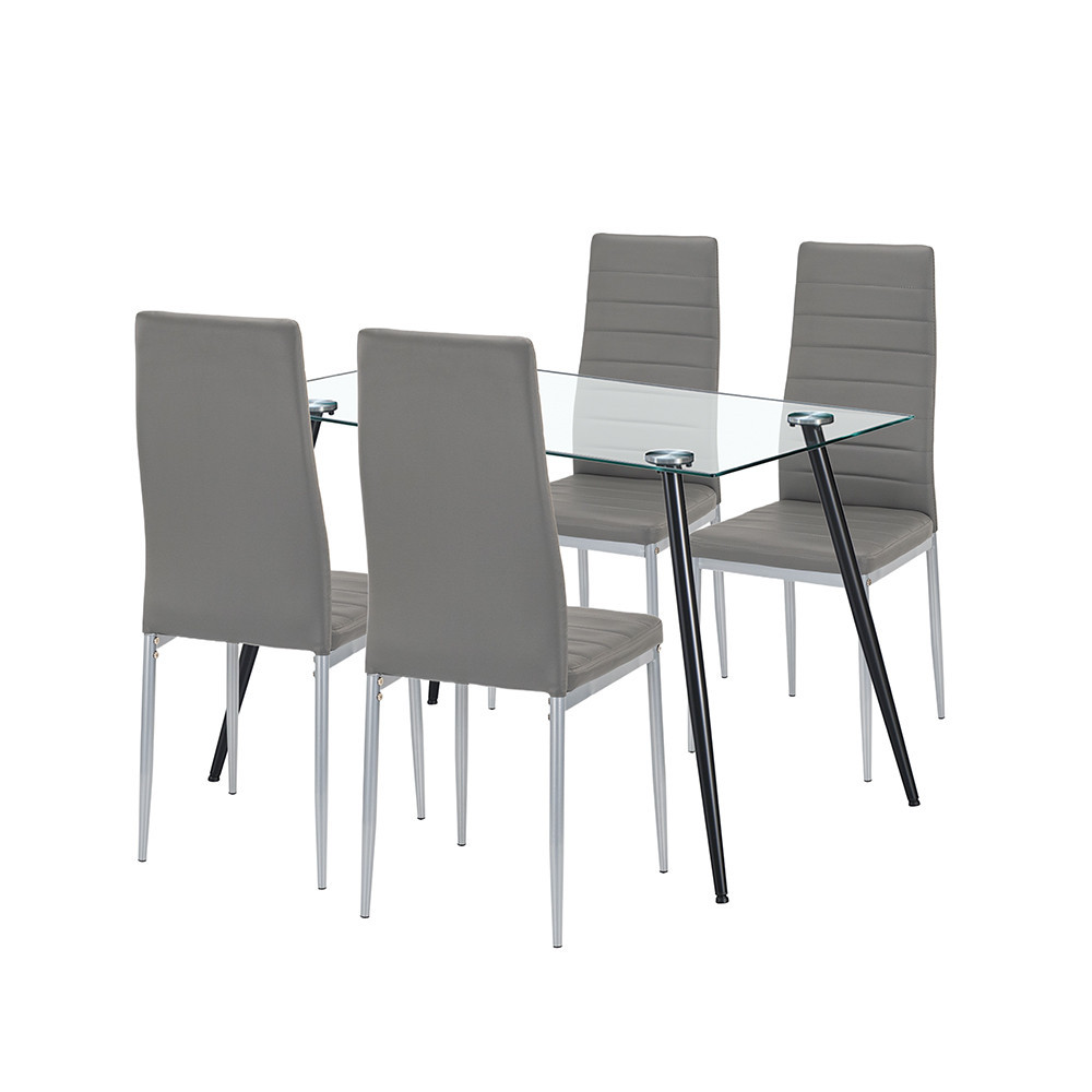 Leziter Set de masă Nash 4 1 gri-gri Mobalis Homvera