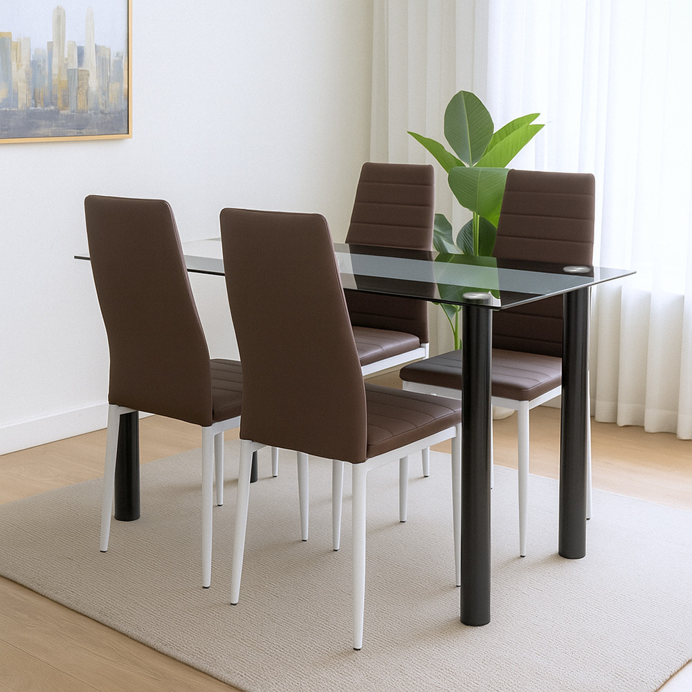Leziter Set de masă Norman 4 1 maro Mobalis Homvera