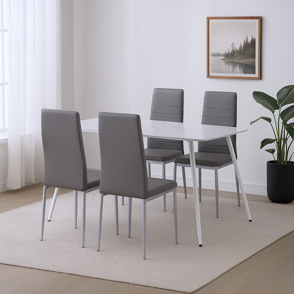 Leziter Set de masă Renton 4 1 gri-gri Mobalis Homvera