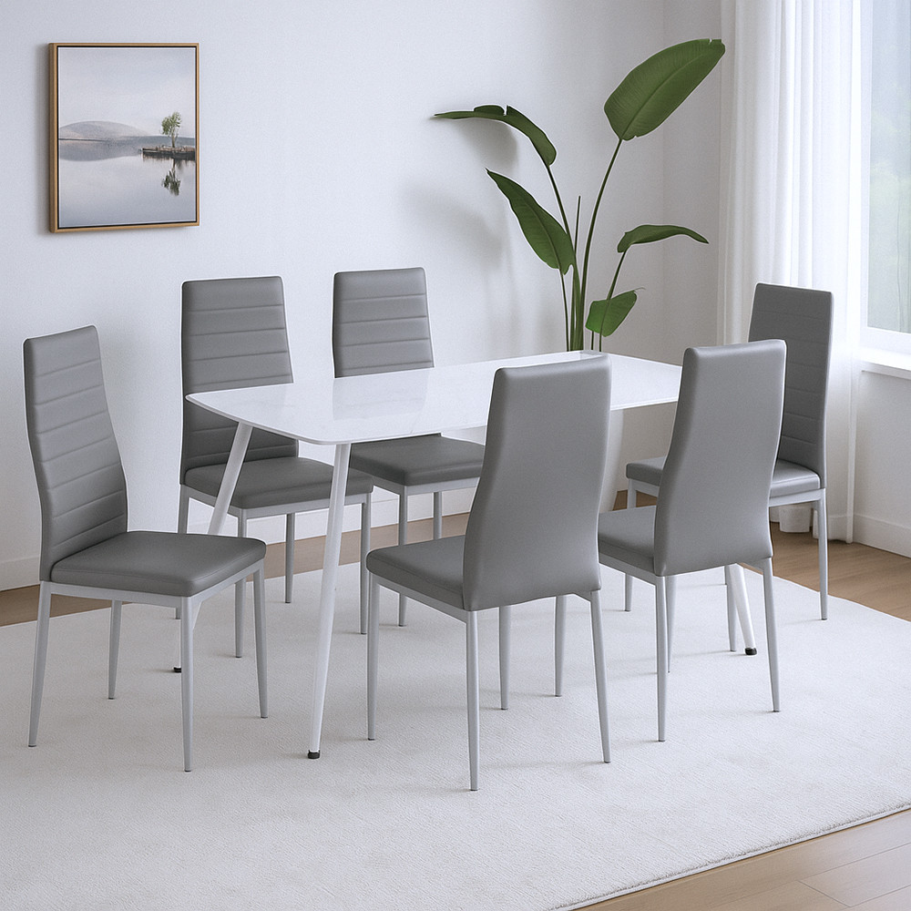 Leziter Set de masă Renton 6 1 gri-gri Mobalis Homvera