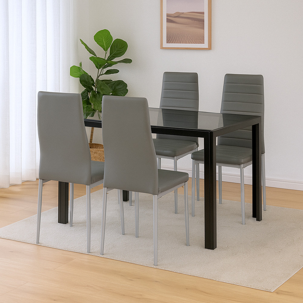 Leziter Set de masă Rowan 4 1 gri-gri Mobalis Homvera