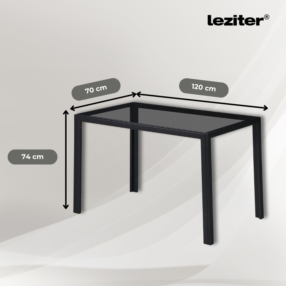 Leziter Set de masă Treva 4 1 negru-gri Mobalis Homvera