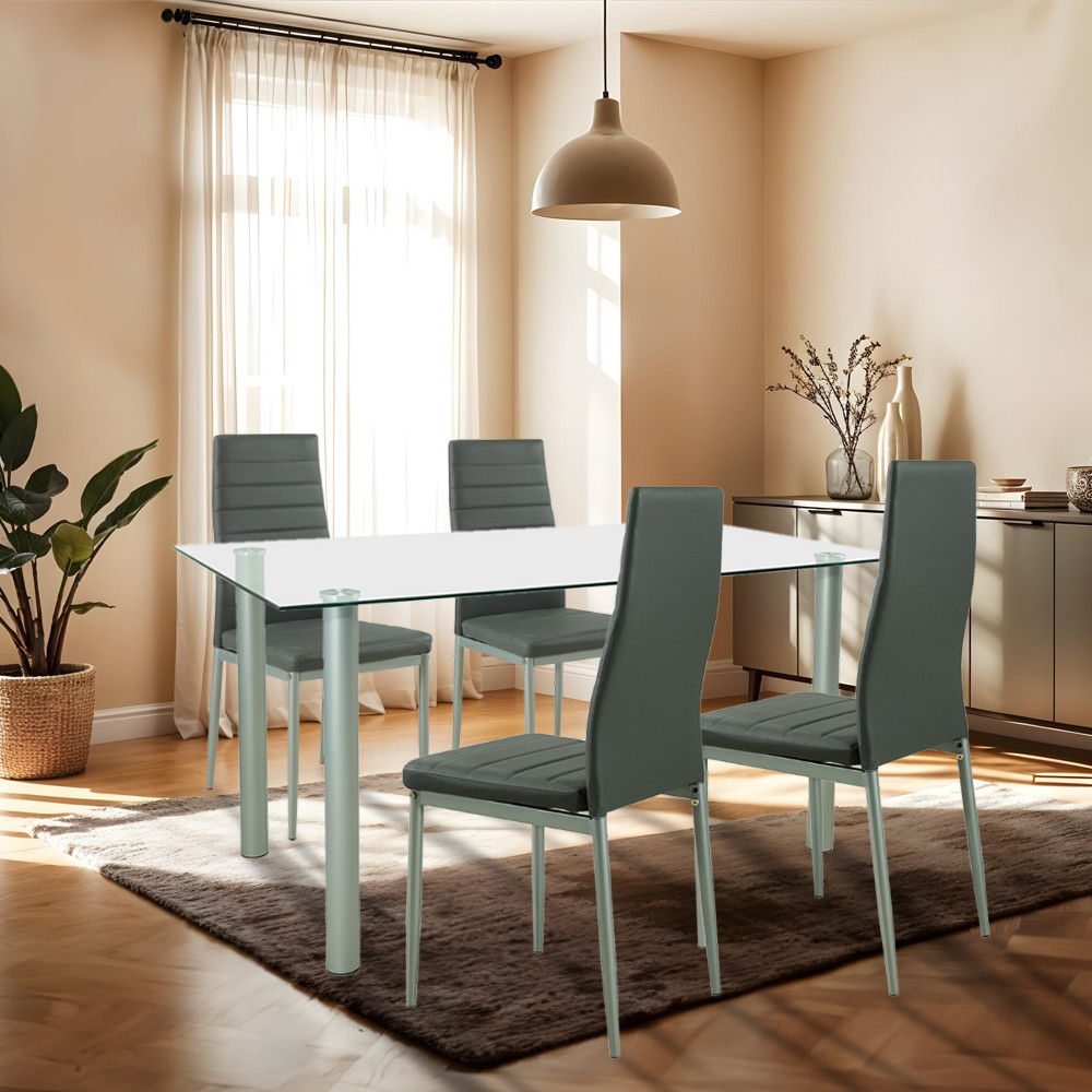 Leziter Set de masă Verna 4 1 gri-gri Mobalis Homvera
