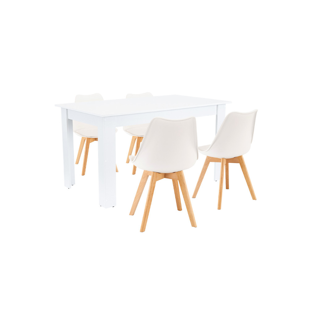 Leziter Set de masă Zara 4 1 alb-alb Mobalis Homvera