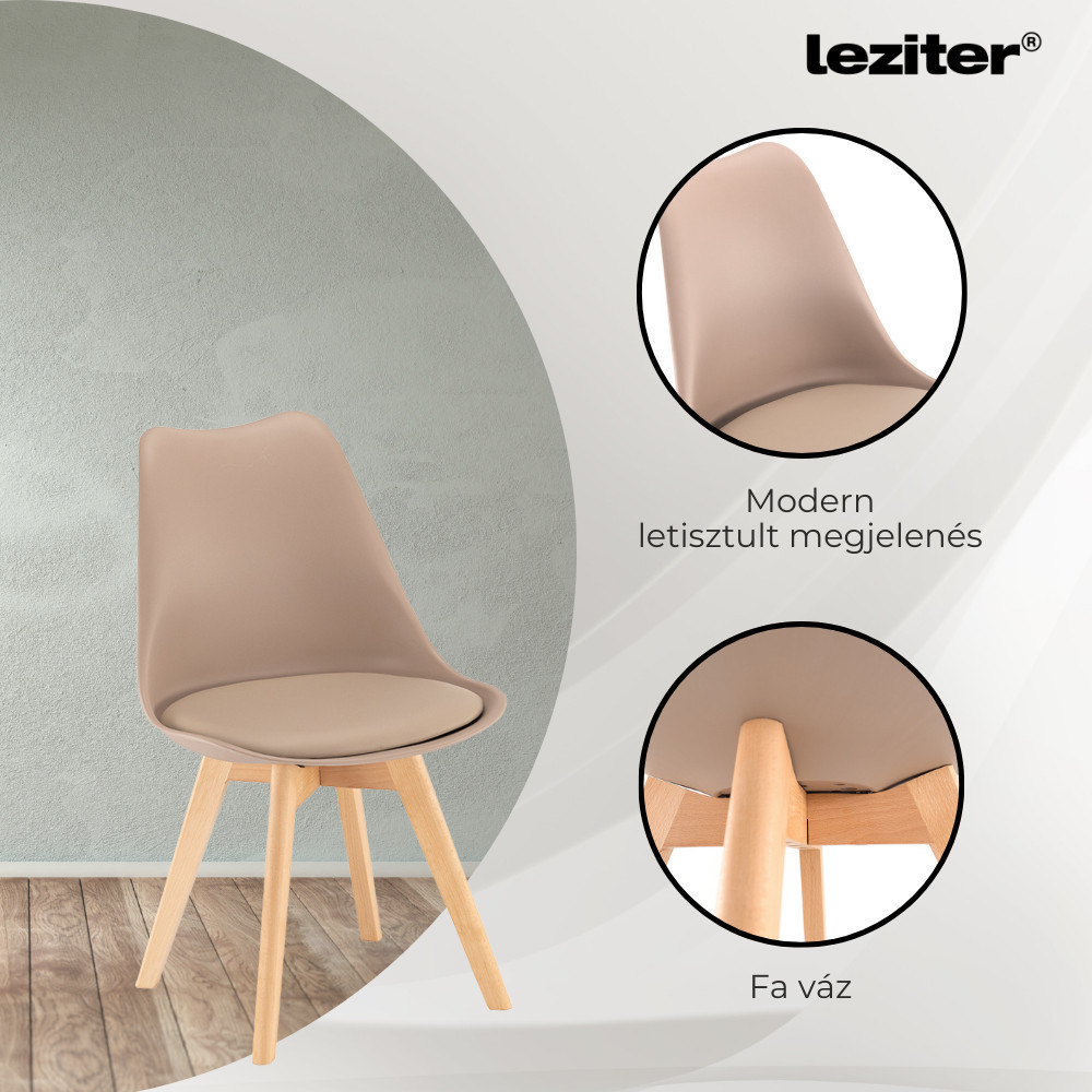 Leziter Set de masă Zara 4 1 bej-stejar York Mobalis Homvera