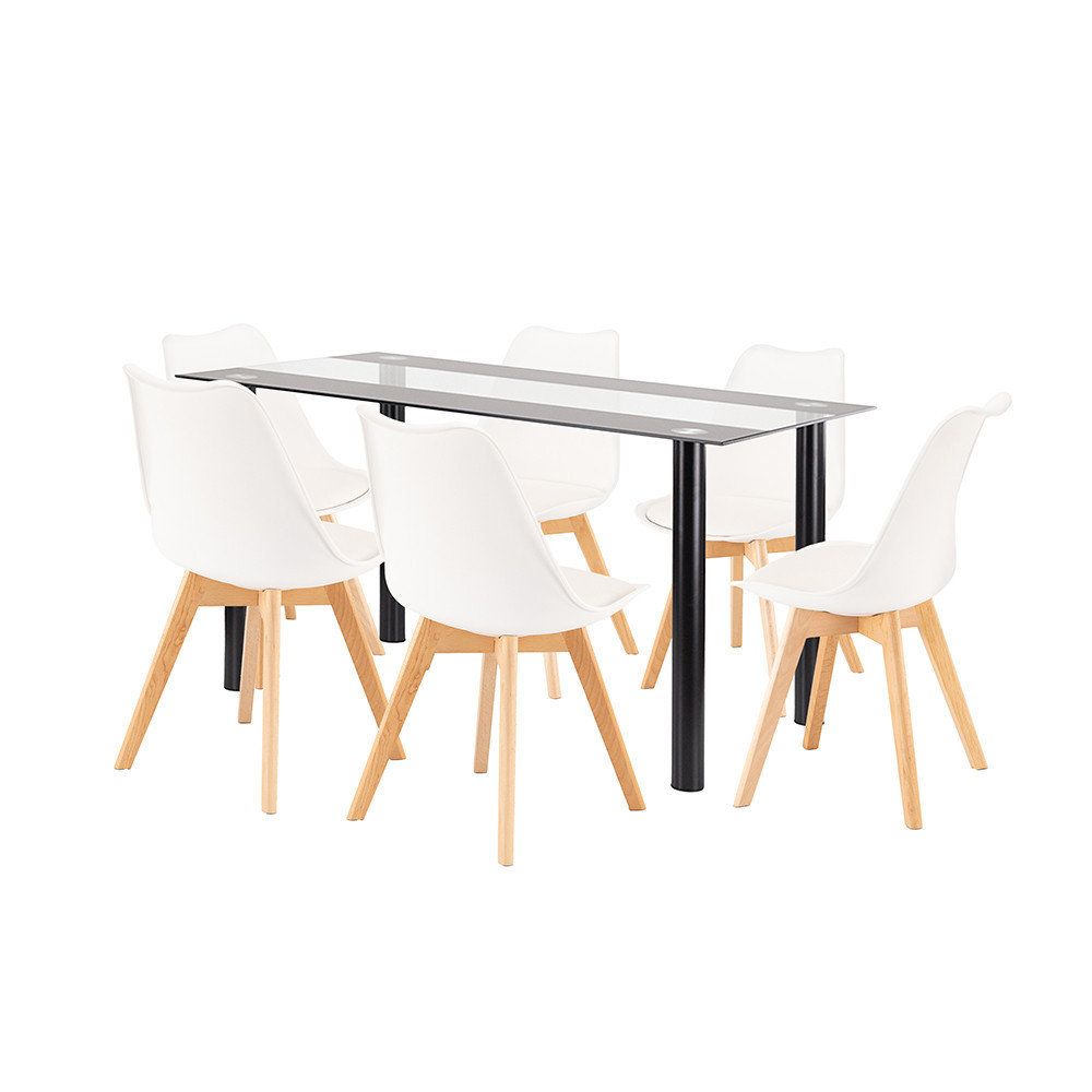 Leziter Set de masă Zelma 6 1 alb Mobalis Homvera