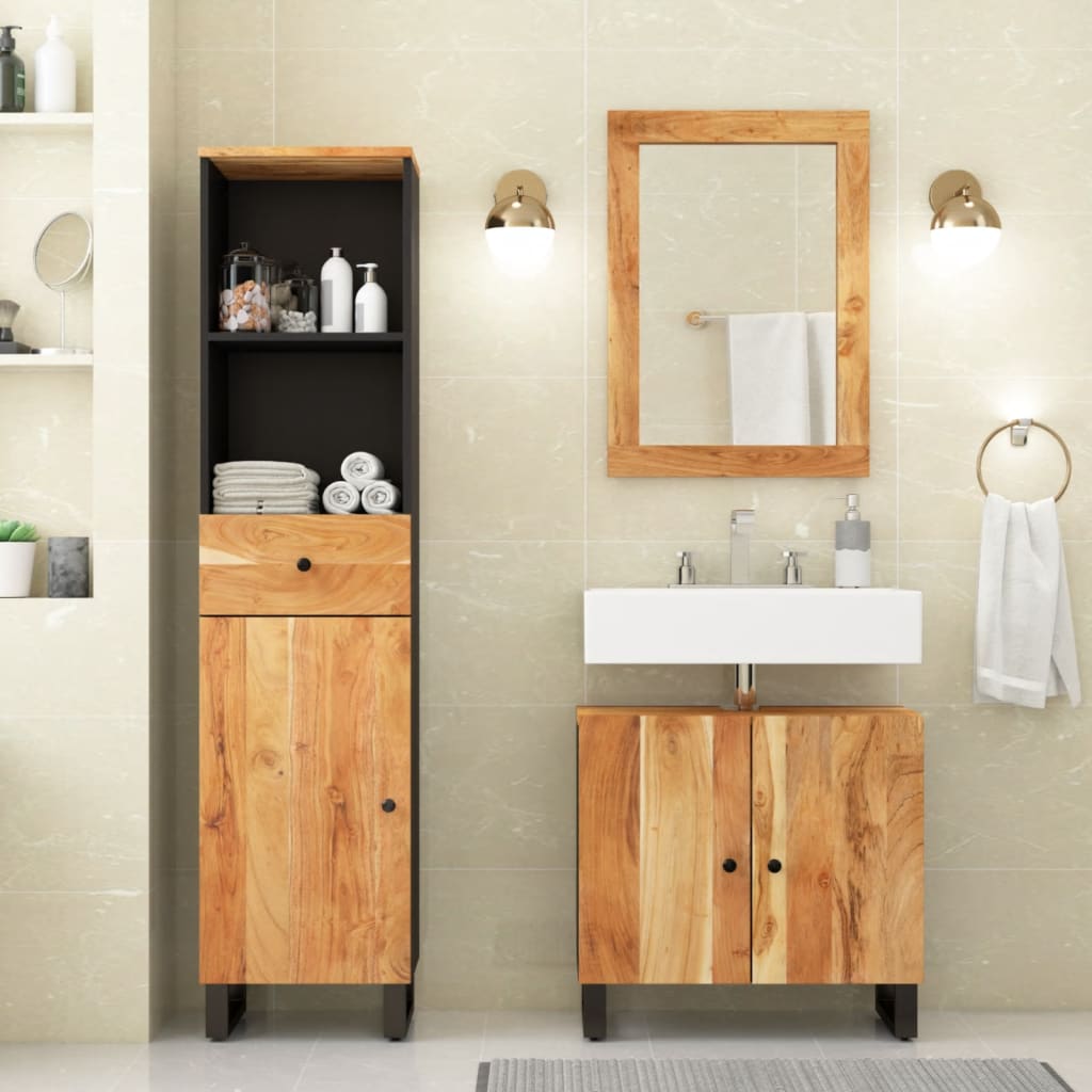 Set mobilier de baie, 3 piese, lemn masiv de acacia GartenMobel Dekor