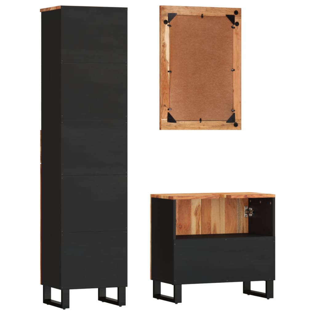 Set mobilier de baie, 3 piese, lemn masiv de acacia GartenMobel Dekor