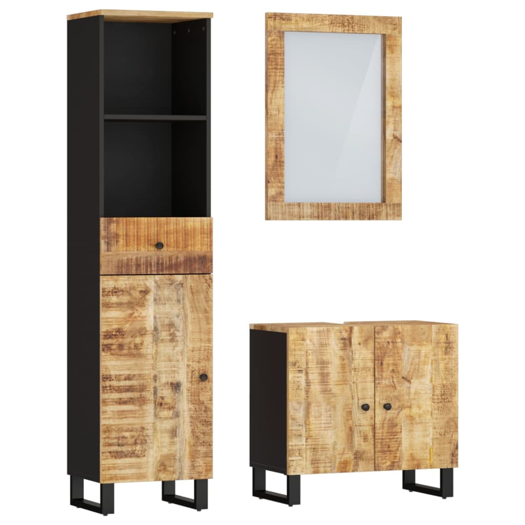 Set mobilier de baie, 3 piese, lemn masiv de mango GartenMobel Dekor