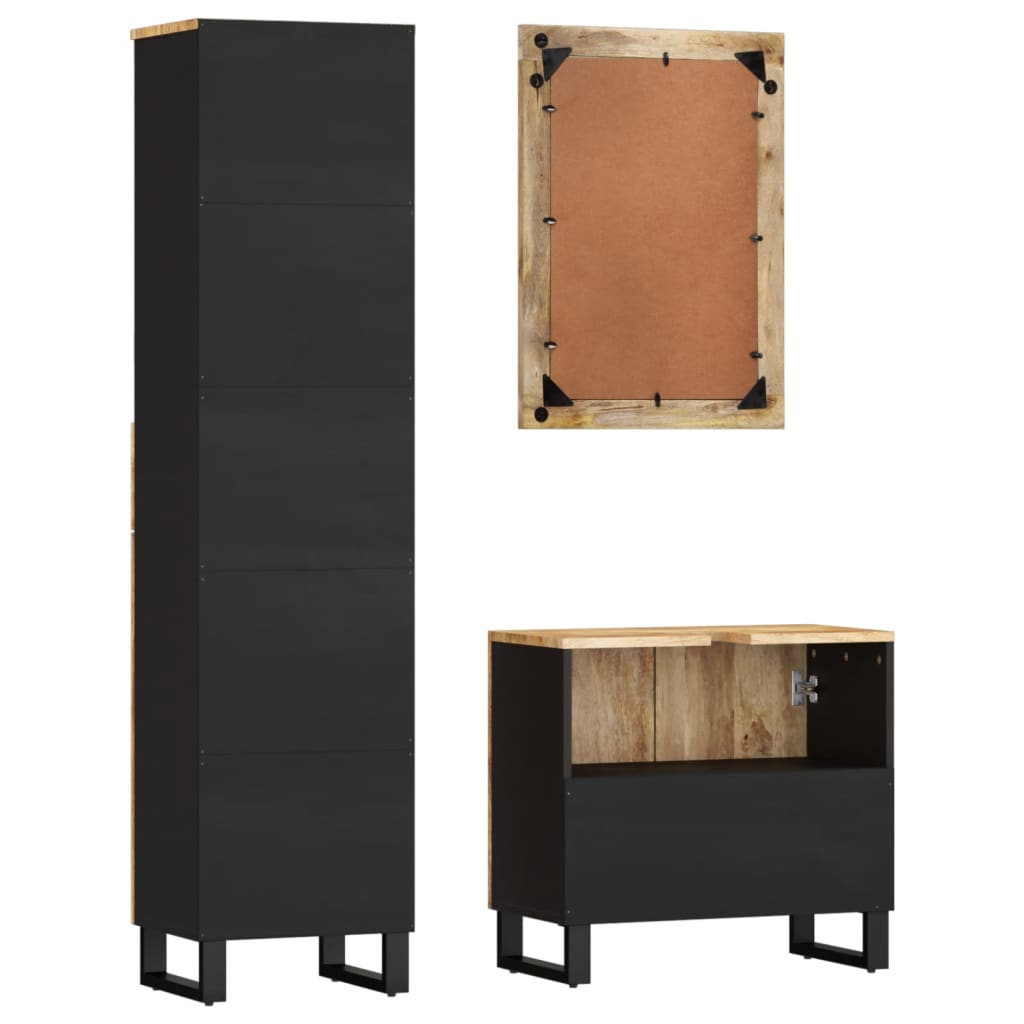Set mobilier de baie, 3 piese, lemn masiv de mango GartenMobel Dekor