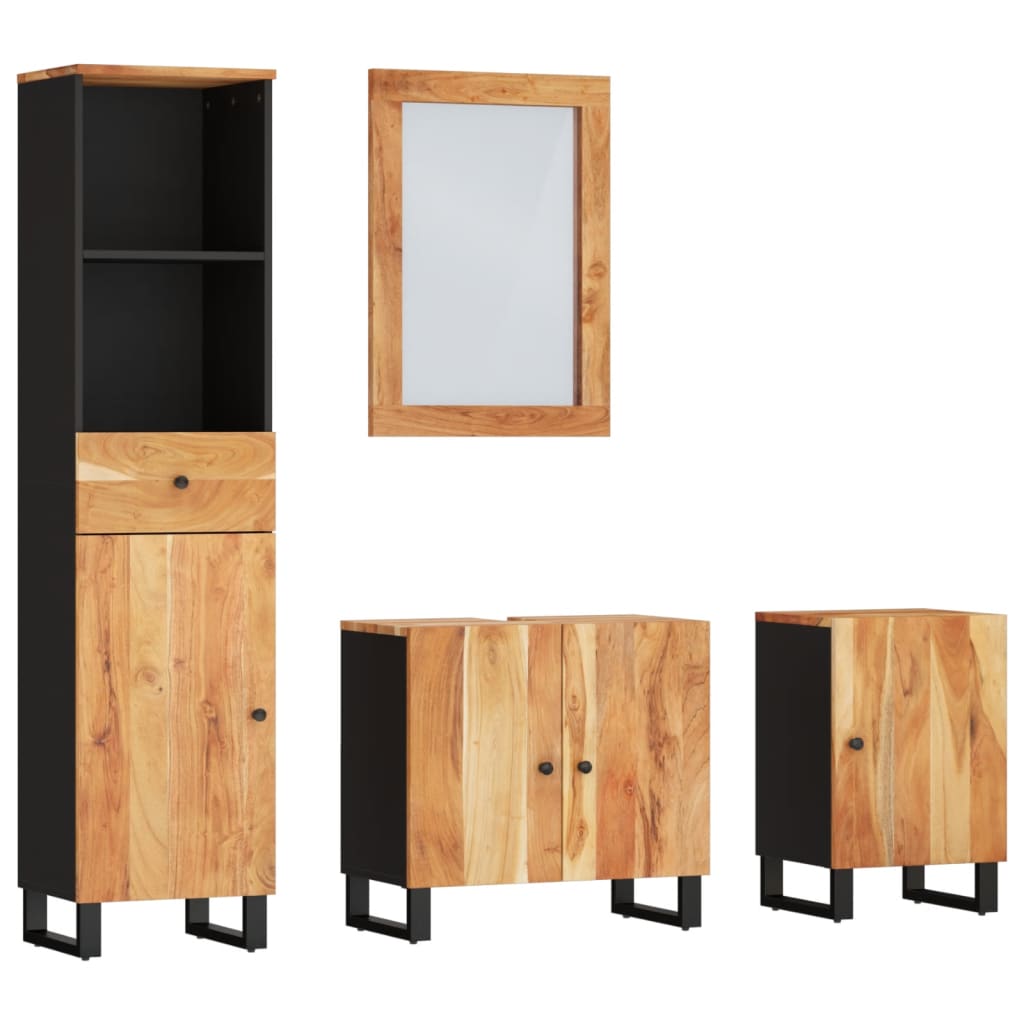 Set mobilier de baie, 4 piese, lemn masiv de acacia GartenMobel Dekor