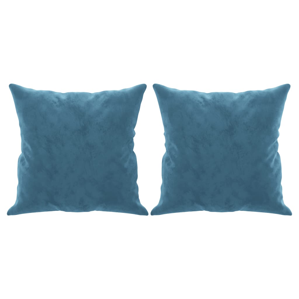 Canapea cu 2 locuri cu pernuțe, albastru, 120 cm, catifea GartenMobel Dekor