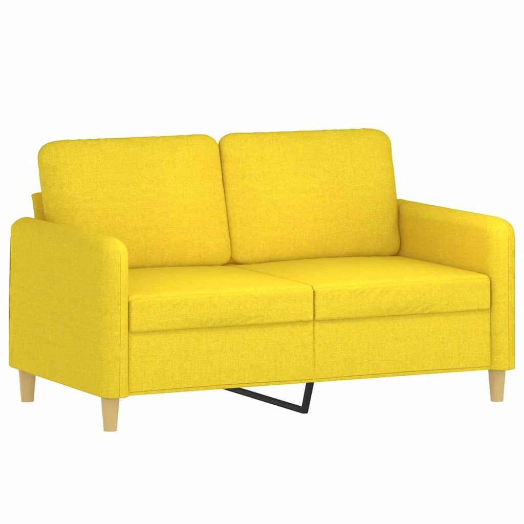 Canapea cu 2 locuri cu pernuțe, galben deschis, 120 cm, textil GartenMobel Dekor