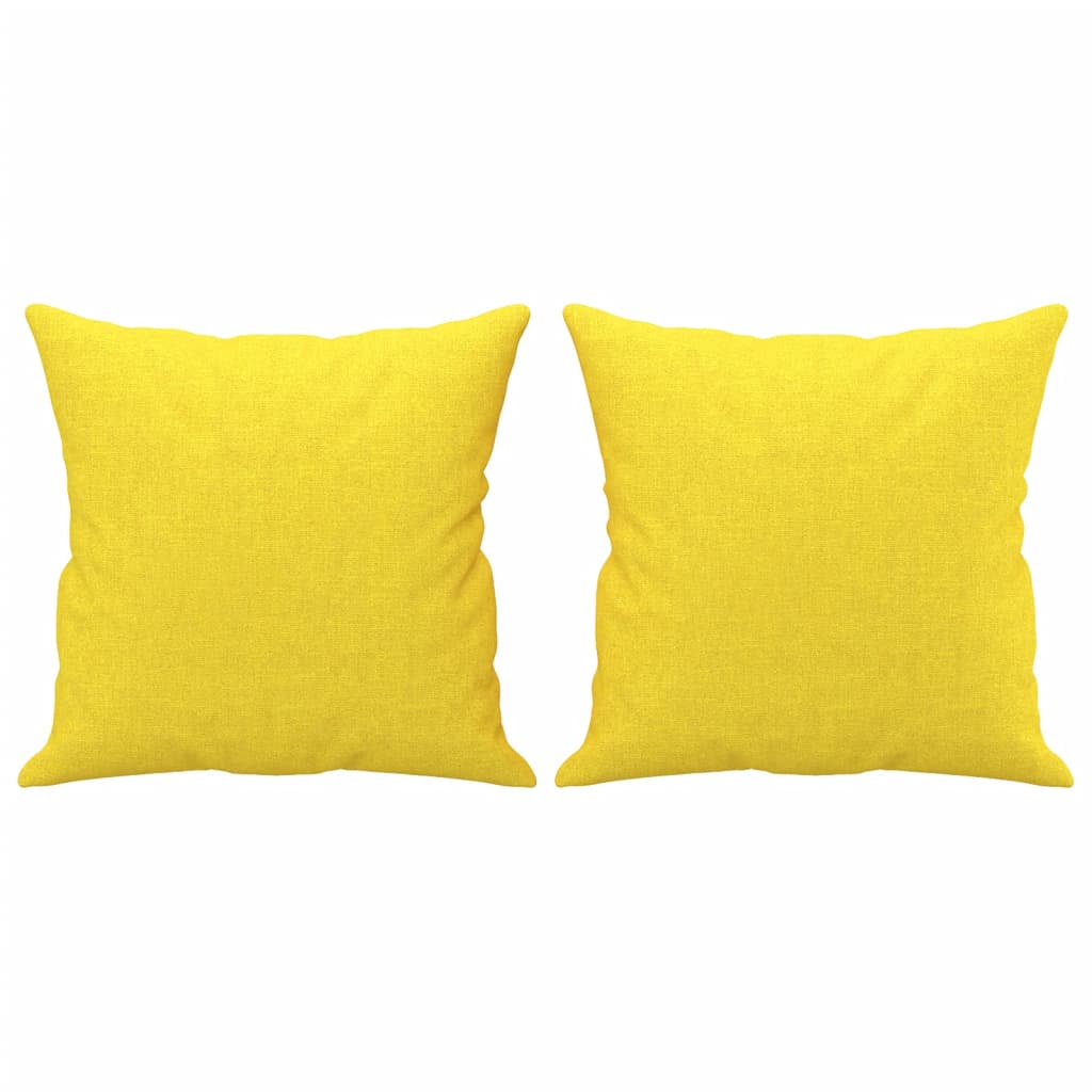Canapea cu 3 locuri cu pernuțe, galben deschis, 180 cm, textil GartenMobel Dekor