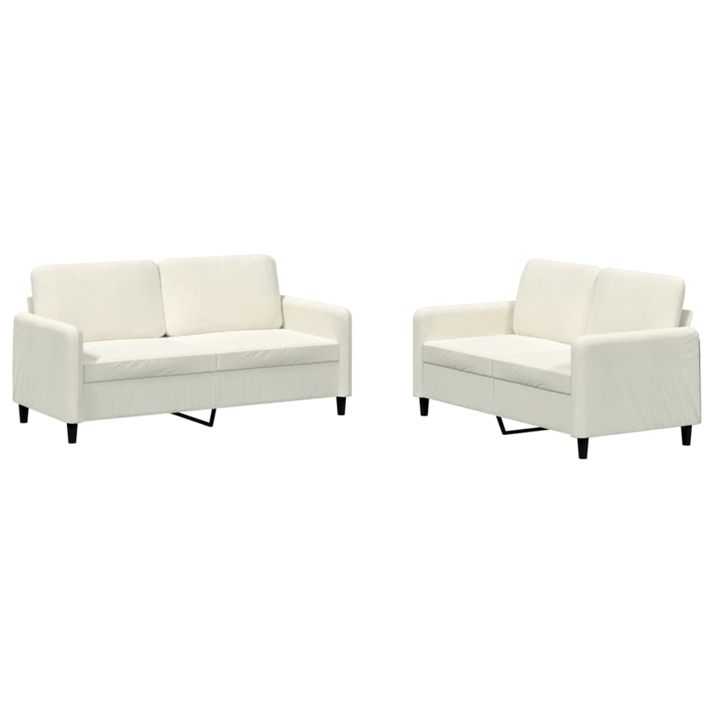 Set canapea 2 piese, crem, catifea GartenMobel Dekor