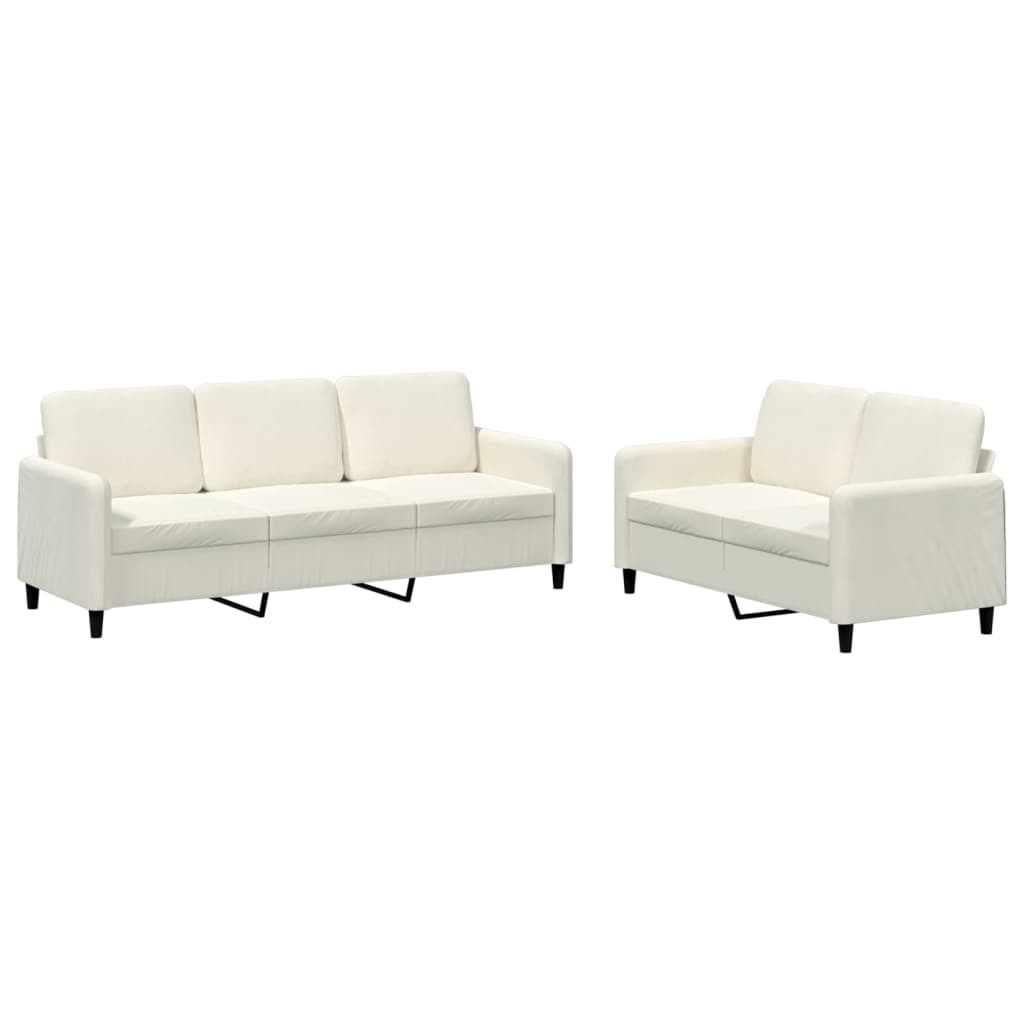 Set canapea 2 piese, crem, catifea GartenMobel Dekor