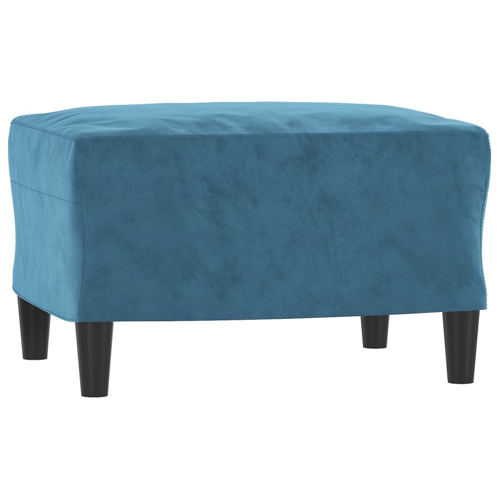 Set de canapele, 3 piese, albastru, catifea GartenMobel Dekor