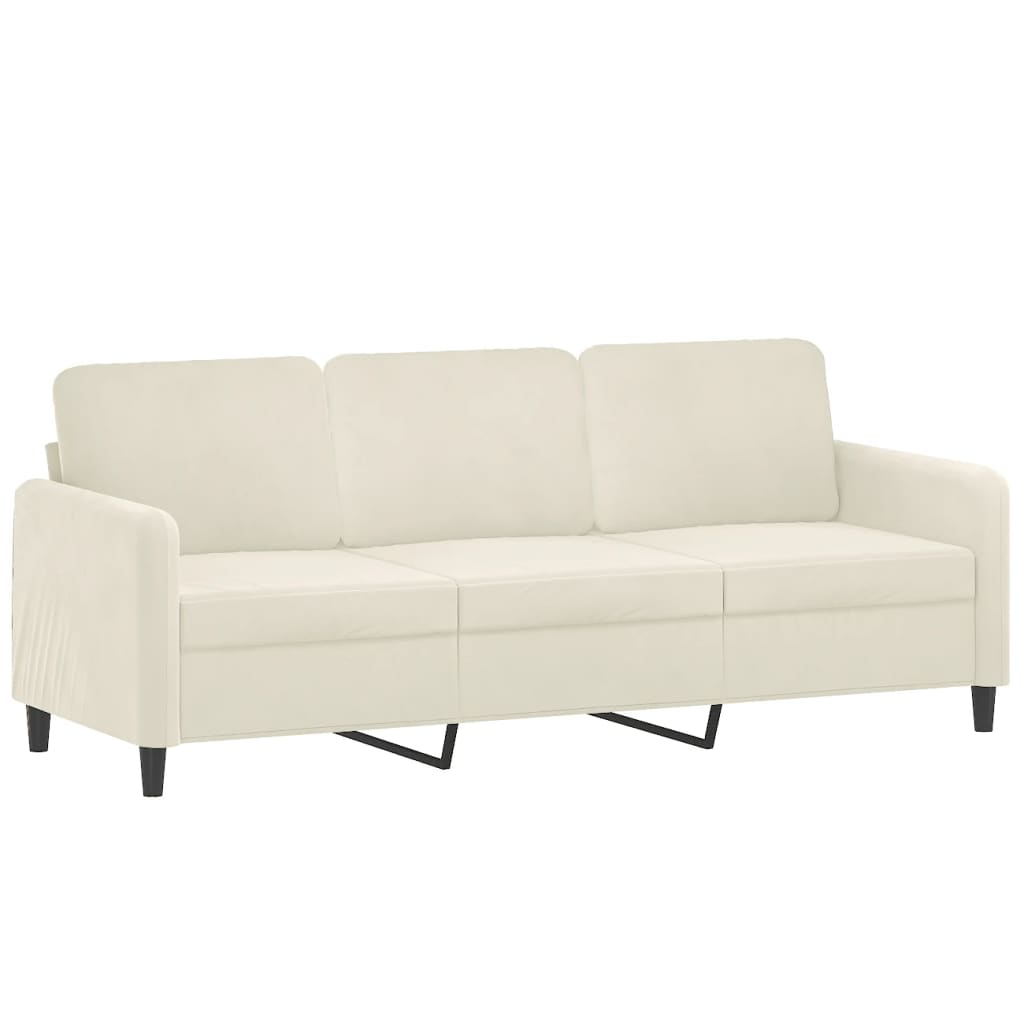 Set de canapele, 3 piese, crem, catifea GartenMobel Dekor