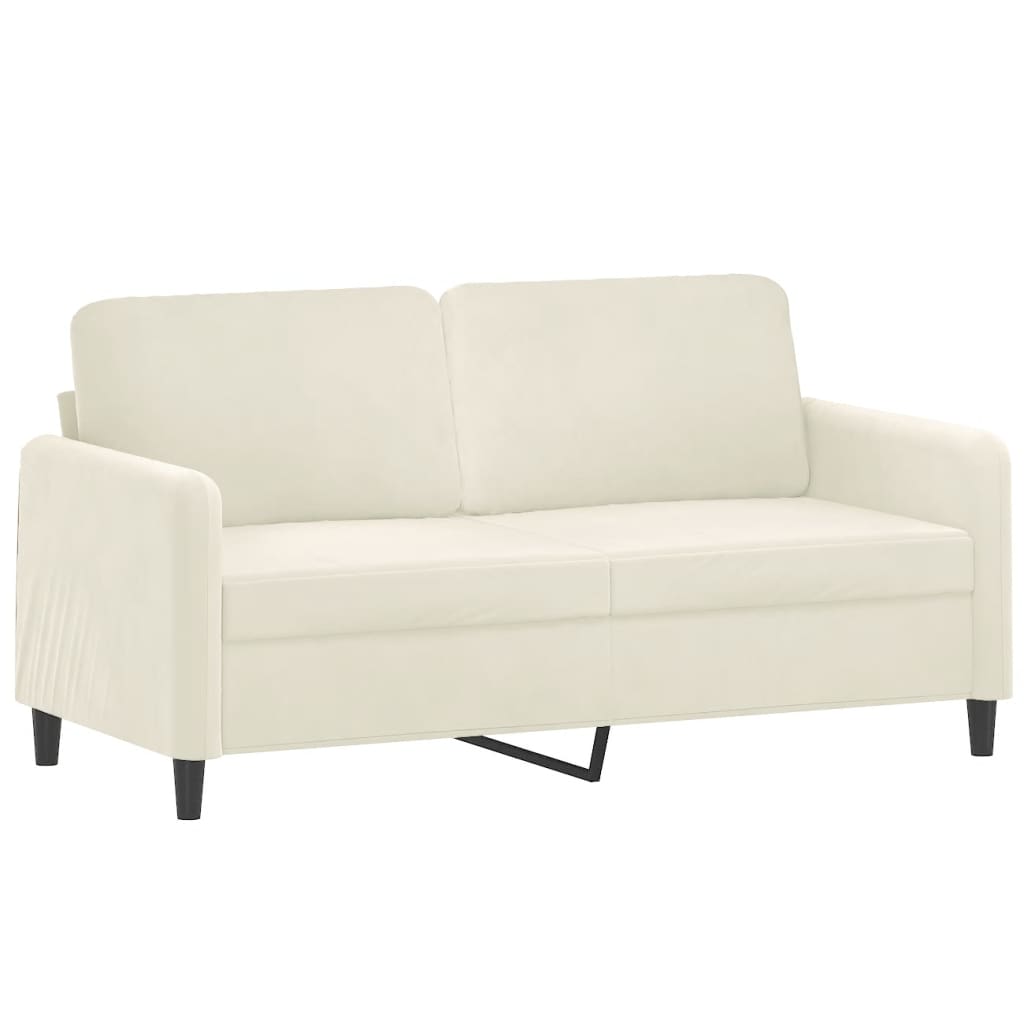 Set de canapele cu perne, 2 piese, crem, catifea GartenMobel Dekor