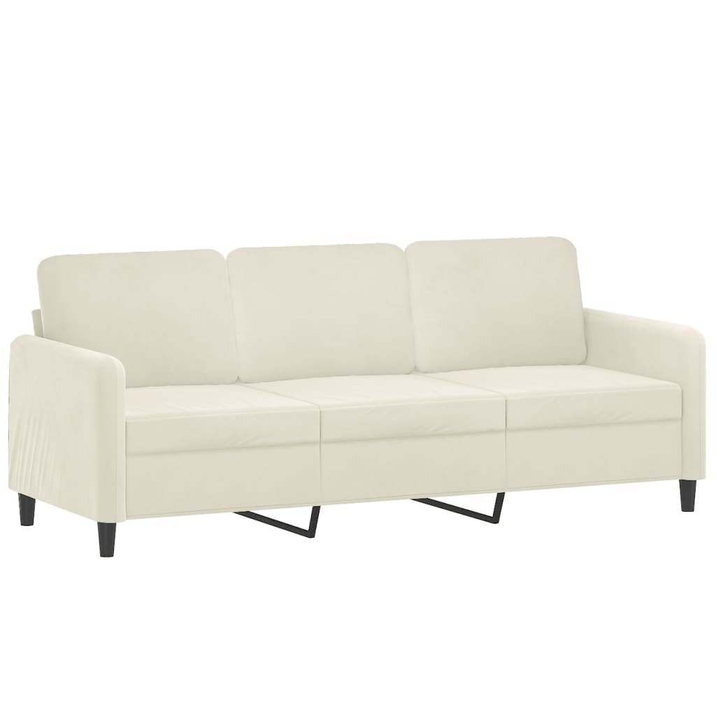 Set de canapele cu perne, 2 piese, crem, catifea GartenMobel Dekor