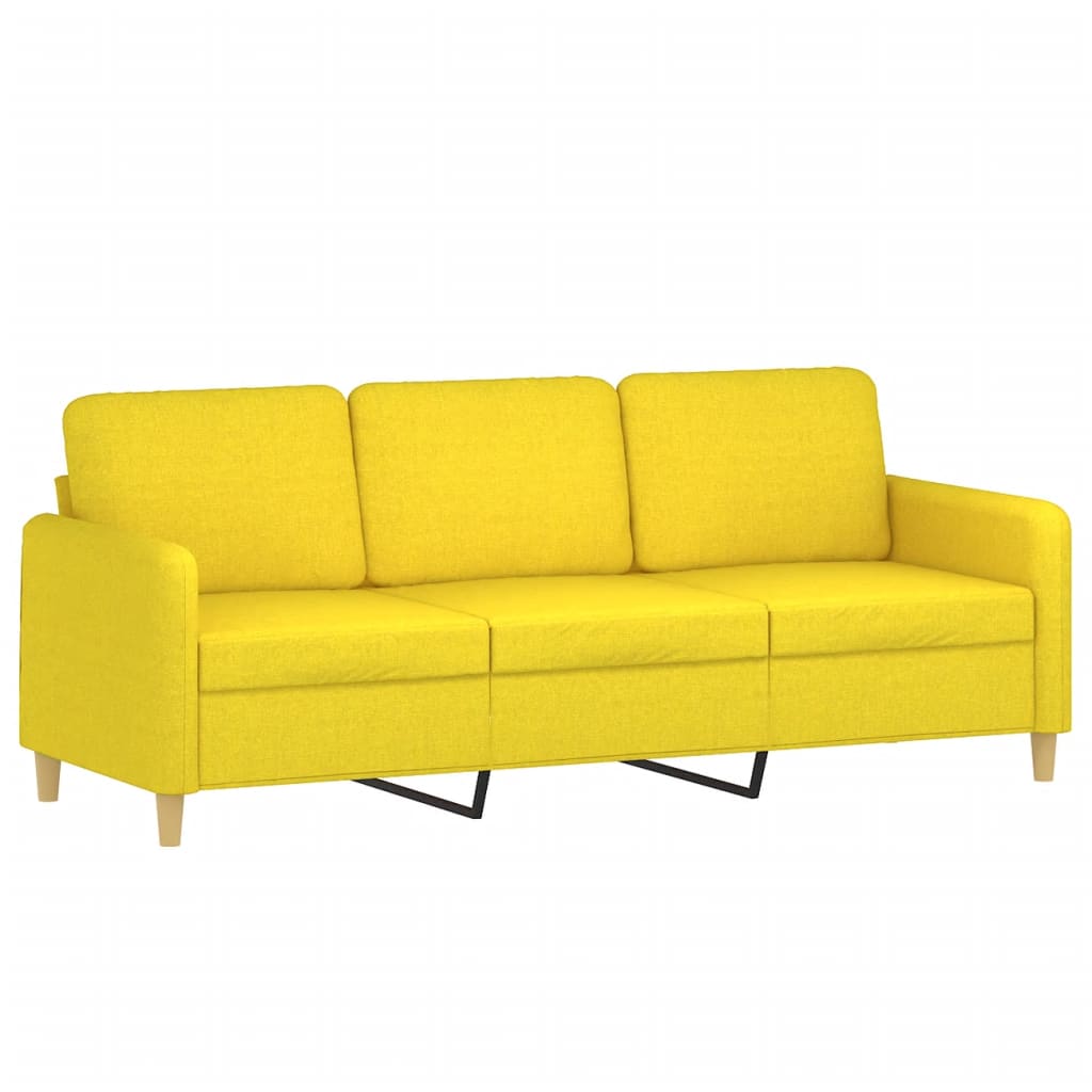 Set de canapele cu perne, 2 piese, galben deschis, textil GartenMobel Dekor