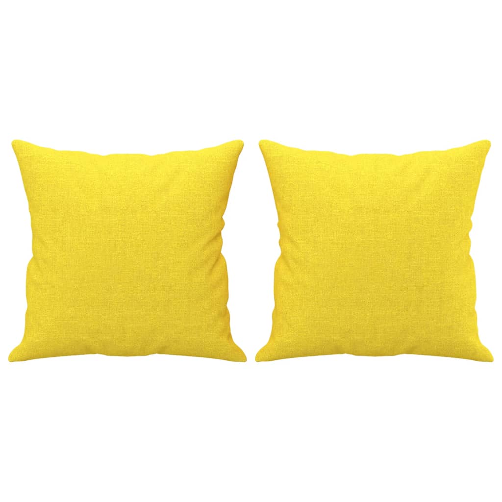 Set de canapele cu perne, 2 piese, galben deschis, textil GartenMobel Dekor