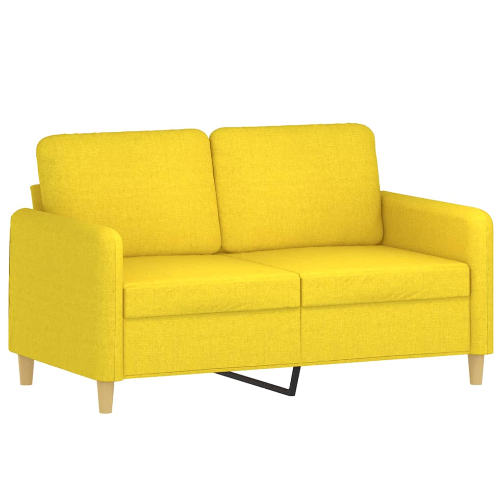 Set de canapele cu perne, 2 piese, galben deschis, textil GartenMobel Dekor