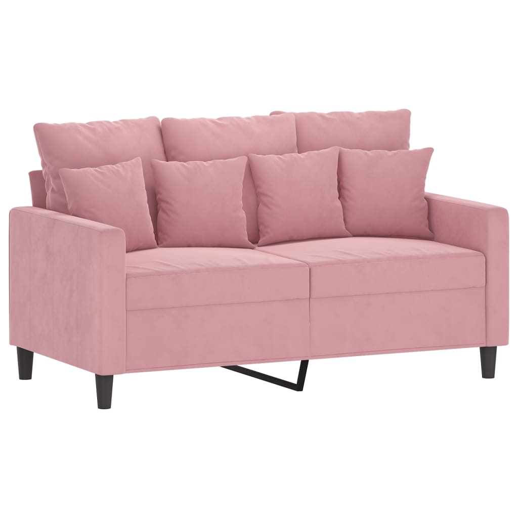Set de canapele cu perne, 2 piese, roz, catifea GartenMobel Dekor