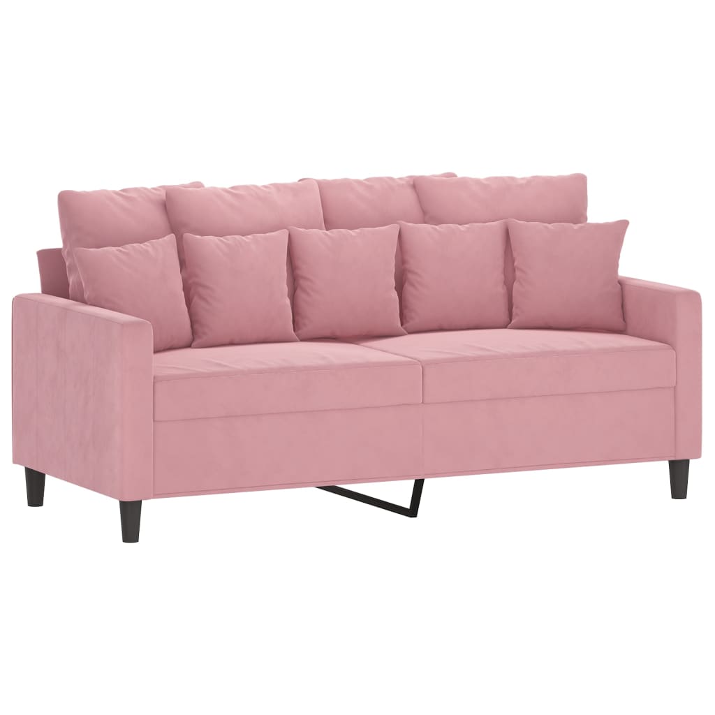 Set de canapele cu perne, 2 piese, roz, catifea GartenMobel Dekor