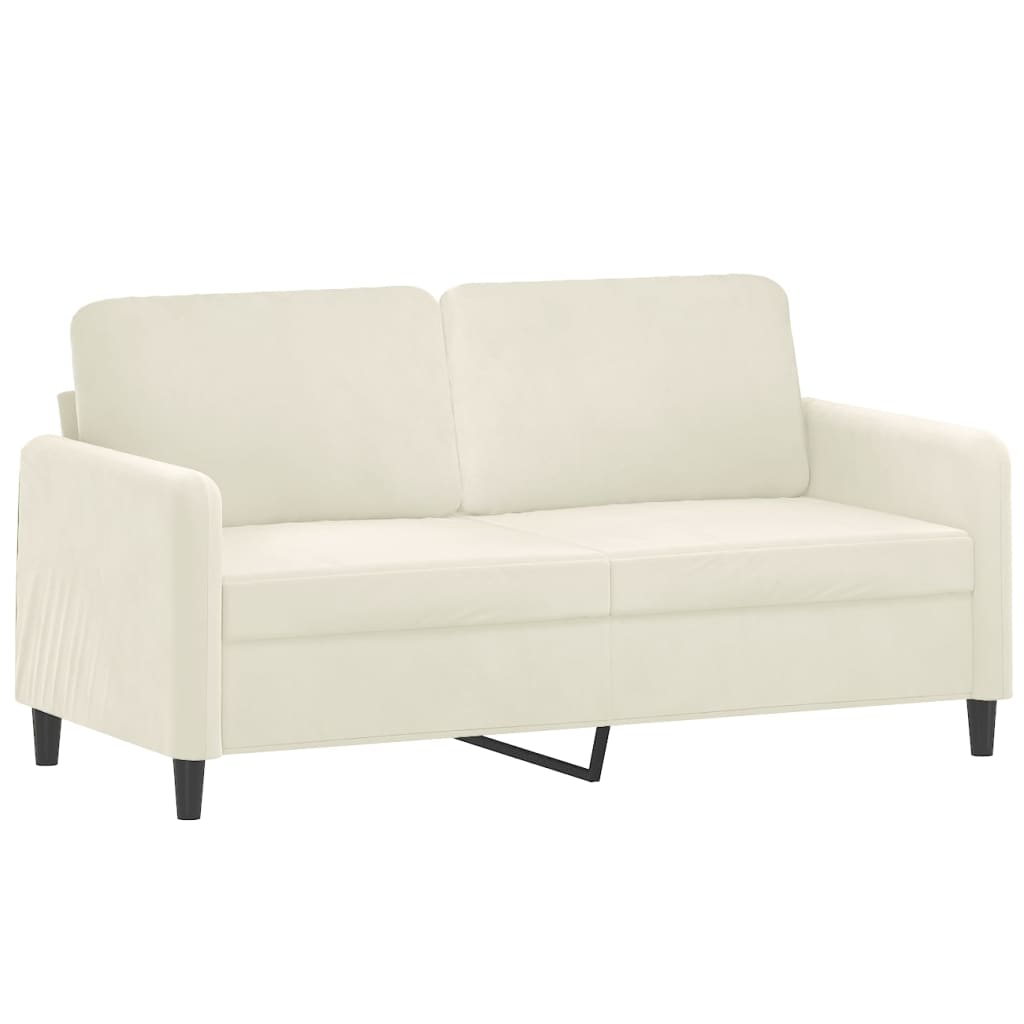 Set de canapele cu perne, 3 piese, crem, catifea GartenMobel Dekor